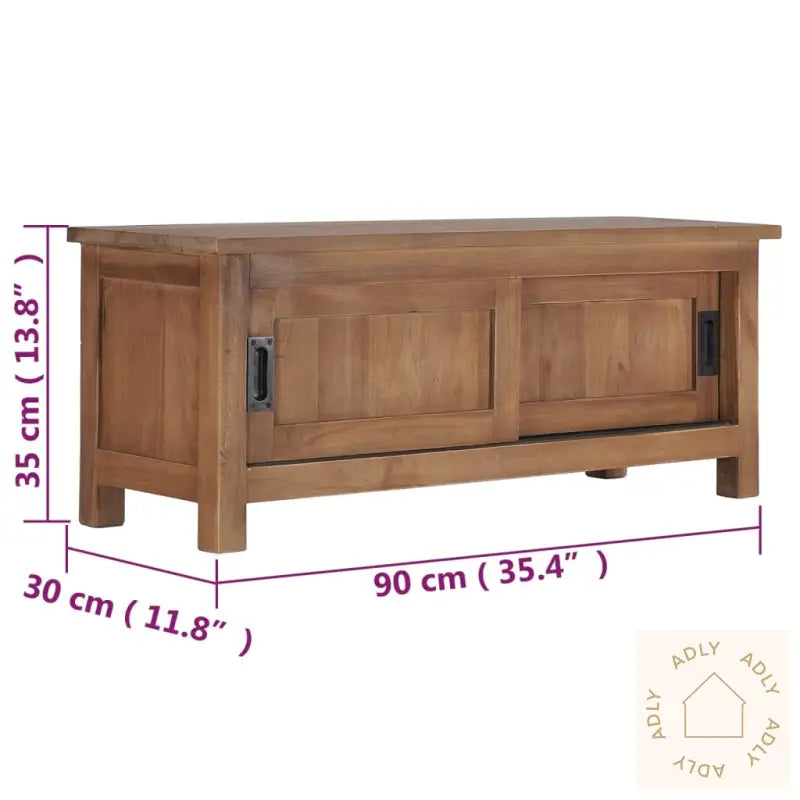 Tv-Benk 90X30X35 Cm Heltre Teak