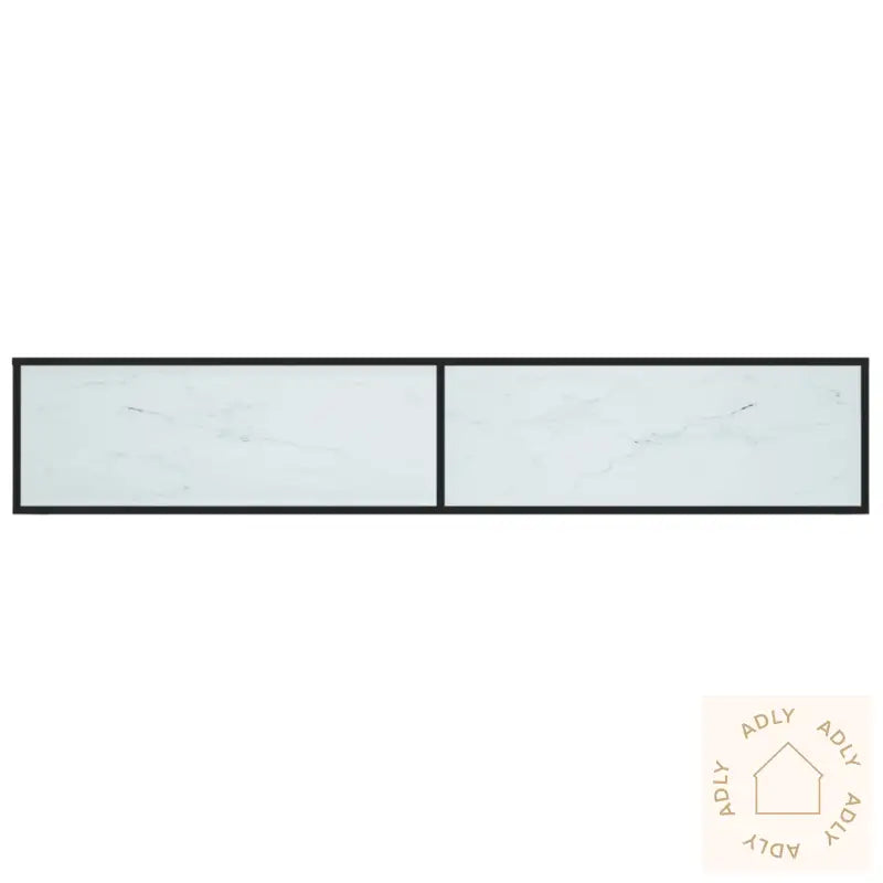 Tv-Benk Hvit Marmor 220X40X40,5 Cm Herdet Glass