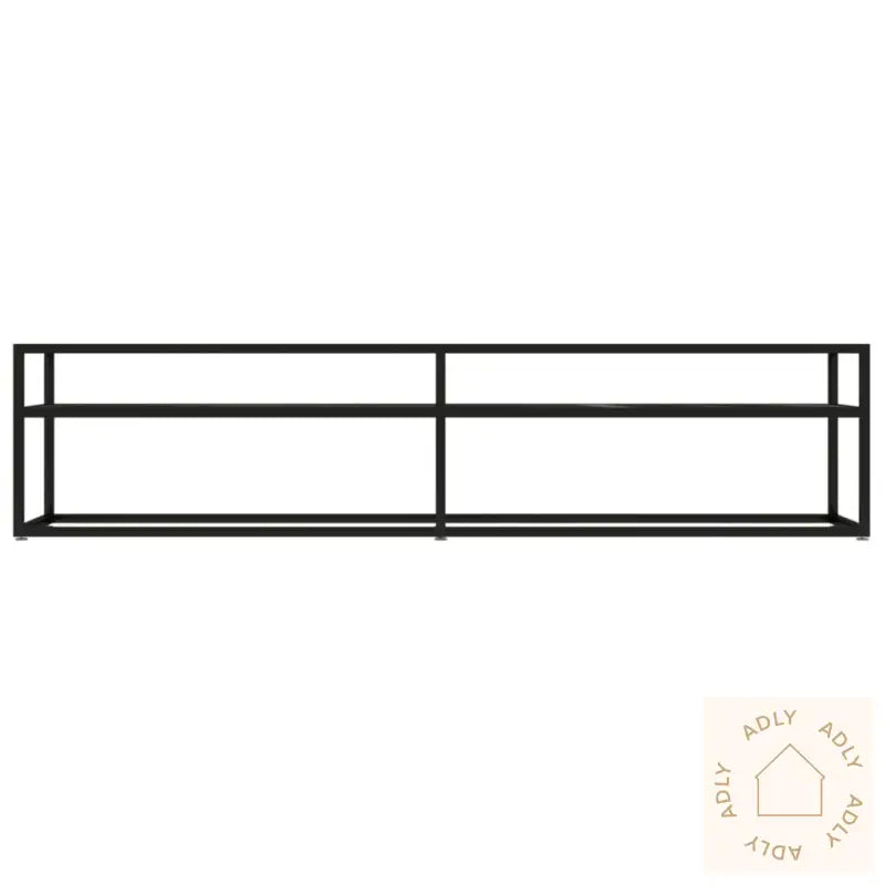 Tv-Benk Svart Marmor 180X40X40,5 Cm Herdet Glass