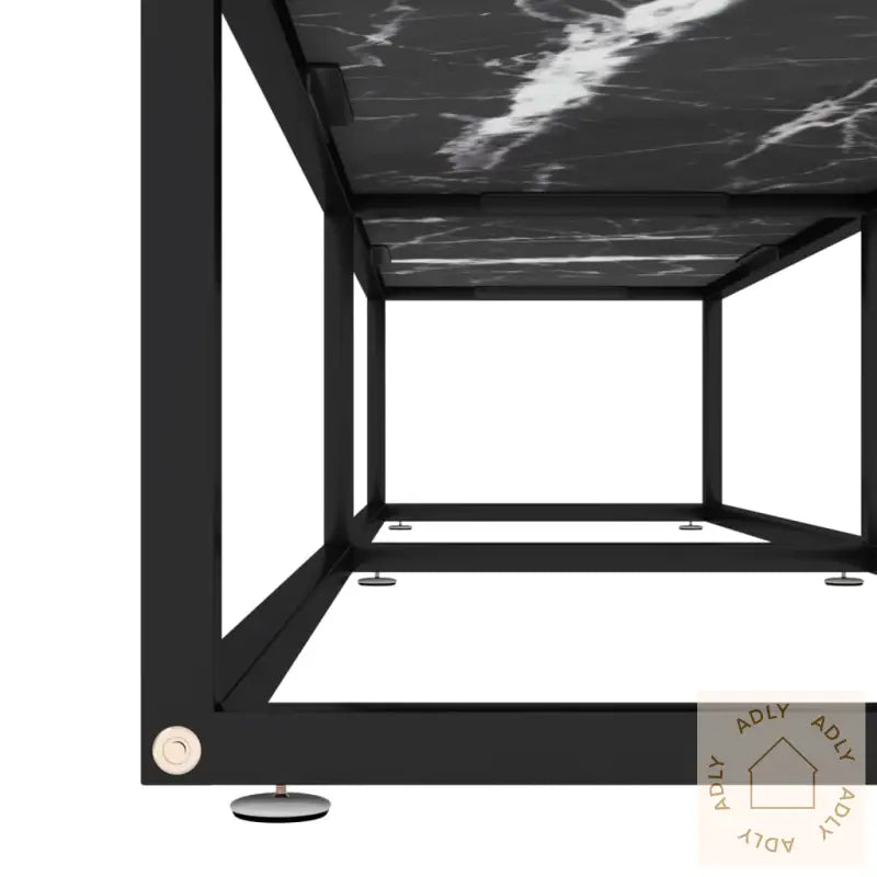 Tv-Benk Svart Marmor 180X40X40,5 Cm Herdet Glass