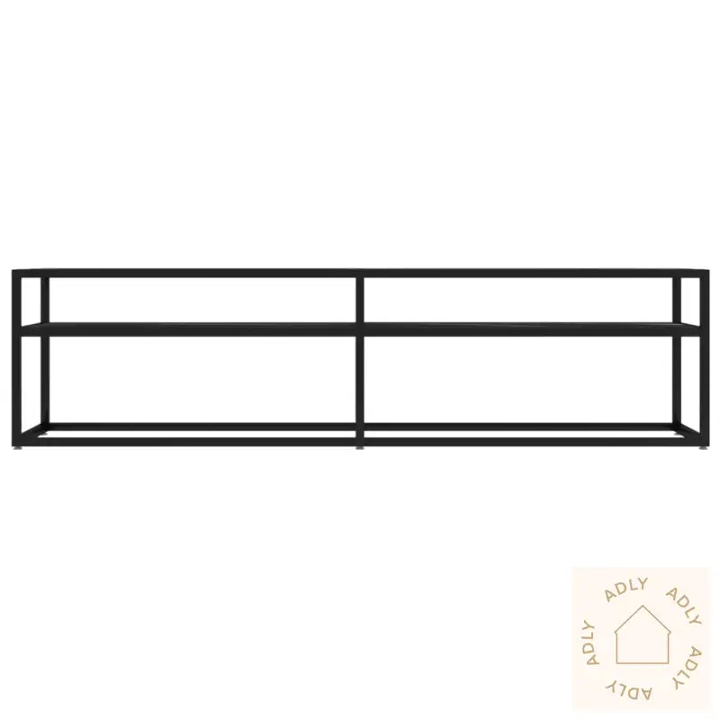 Tv-Benk Svart Marmor 160X40X40,5 Cm Herdet Glass