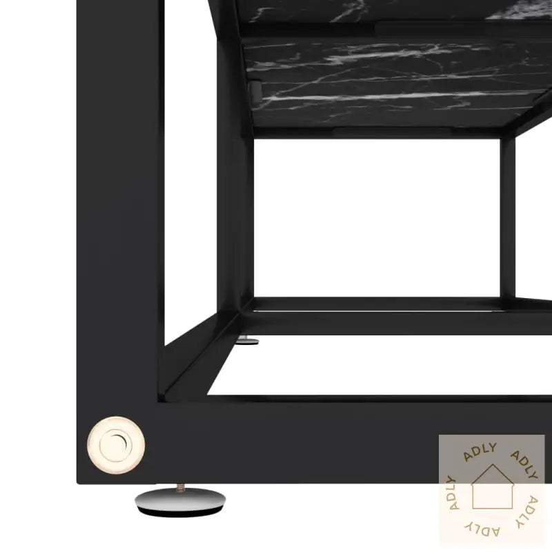 Tv-Benk Svart Marmor 160X40X40,5 Cm Herdet Glass