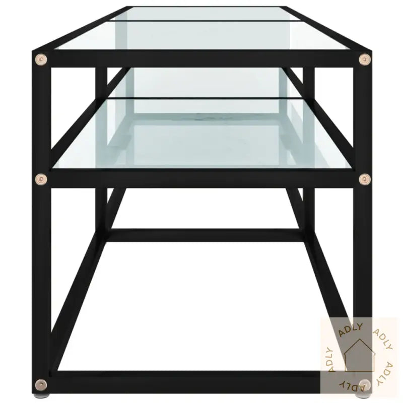 Tv-Benk Hvit Marmor 140X40X40,5 Cm Herdet Glass