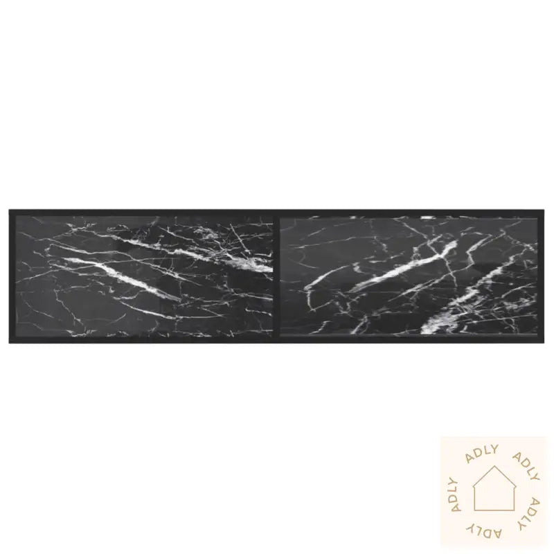 Tv-Benk Svart Marmor 160X40X40,5 Cm Herdet Glass
