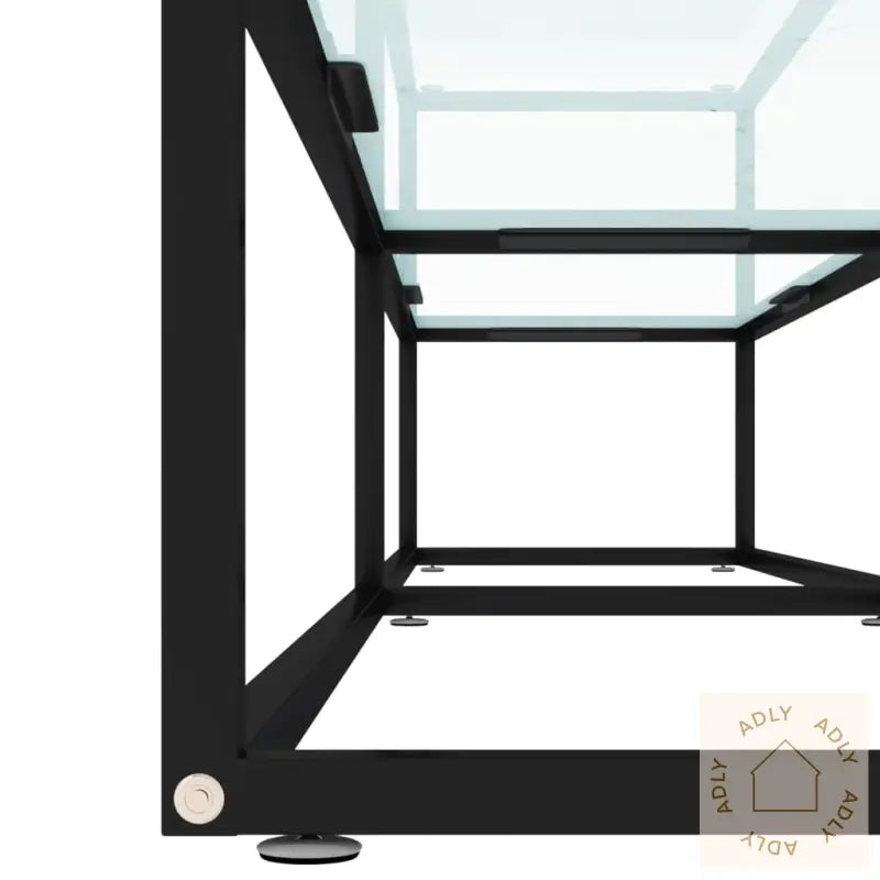 Tv-Benk Hvit Marmor 200X40X40,5 Cm Herdet Glass