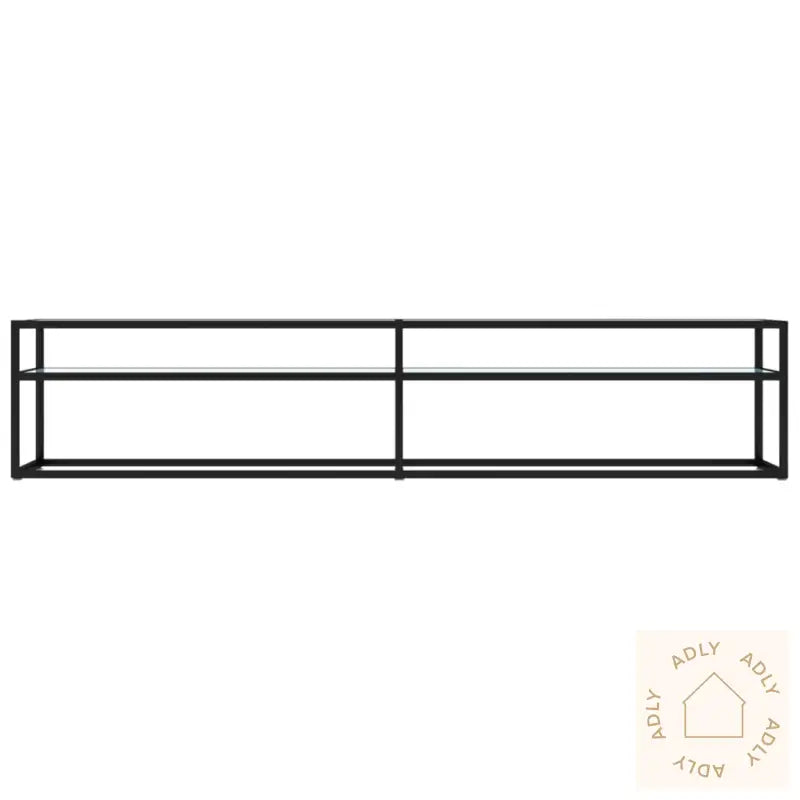 Tv-Benk Hvit Marmor 200X40X40,5 Cm Herdet Glass