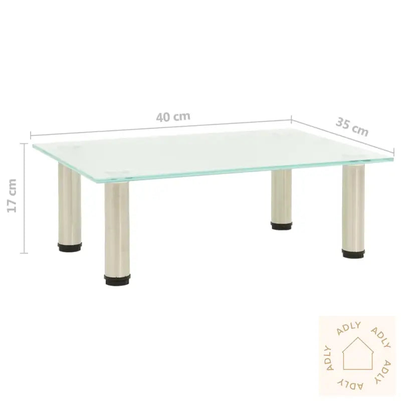 Tv-Benk Frostet 40X35X17 Cm Herdet Glass