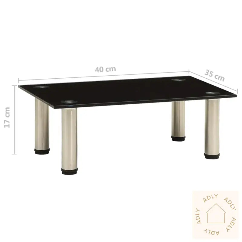 Tv-Benk Svart 40X35X17 Cm Herdet Glass
