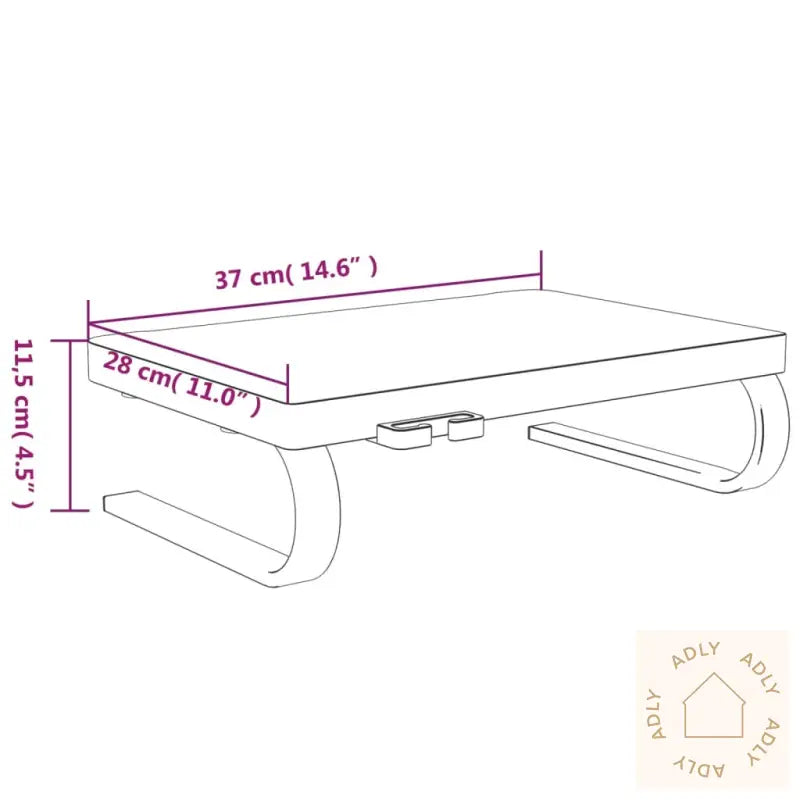 Monitorstativ Svart 37X28X11,5 Cm