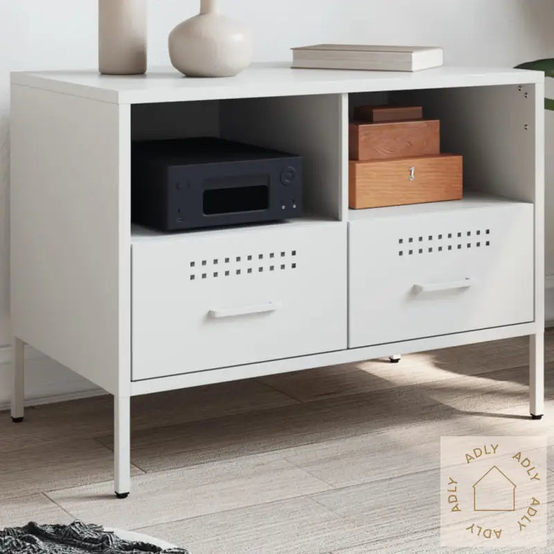 Tv-Benk Hvit 68X39X50,5 Cm Stål