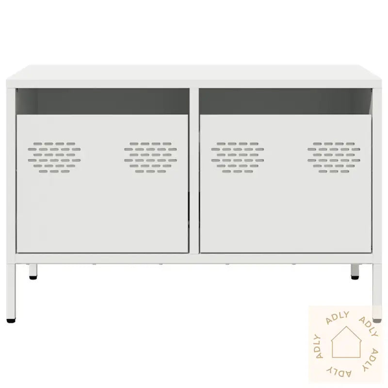 Tv-Benk Hvit 68X39X43,5 Cm Kaldvalset Stål