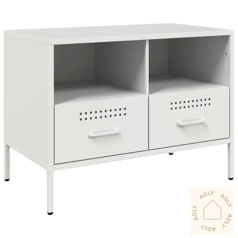 Tv-Benk Hvit 68X39X50,5 Cm Stål