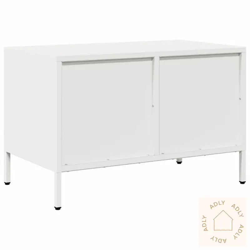 Tv-Benk Hvit 68X39X43,5 Cm Kaldvalset Stål