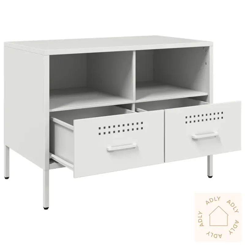 Tv-Benk Hvit 68X39X50,5 Cm Stål