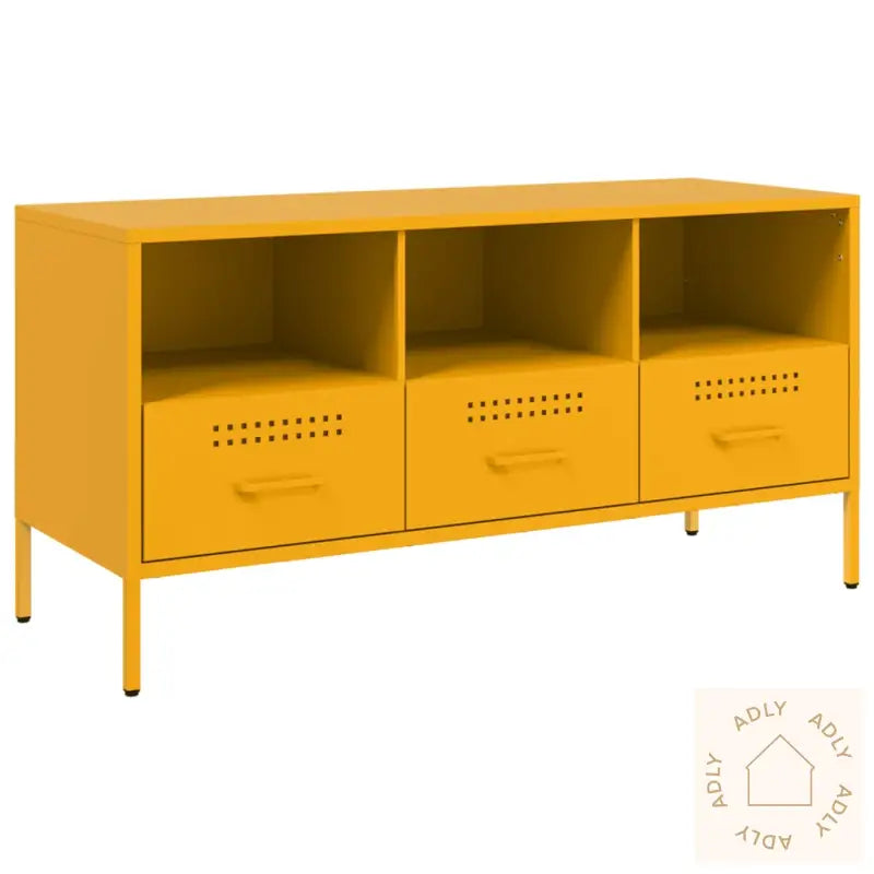 Tv-Benk Sennepsgul 100,5X39X50,5 Cm Stål