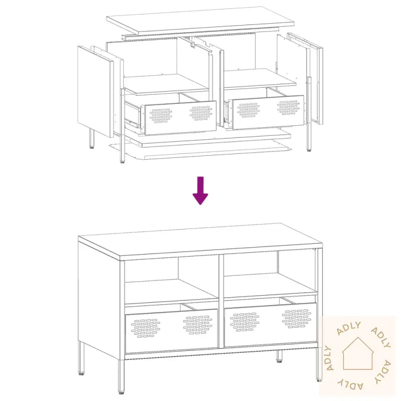 Tv-Benk Antrasitt 68X39X43,5 Cm Kaldvalset Stål