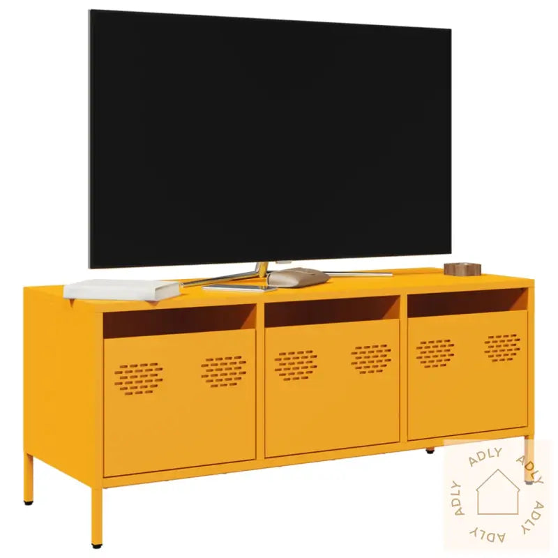 Tv-Benk Sennepsgul 101,5X39X43,5 Cm Kaldvalset Stål