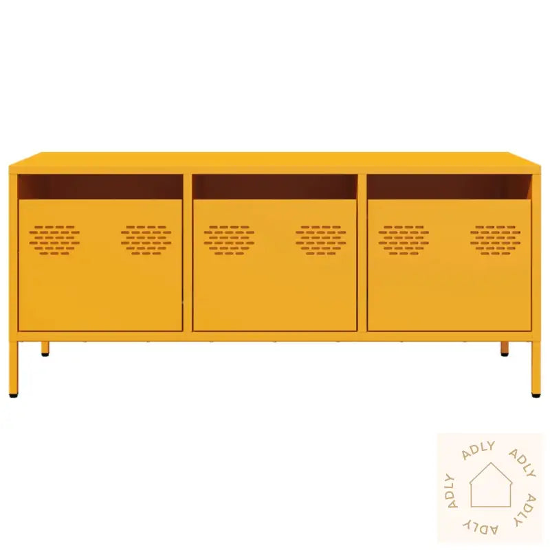 Tv-Benk Sennepsgul 101,5X39X43,5 Cm Kaldvalset Stål