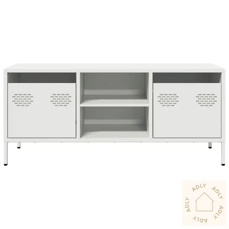 Tv-Benk Hvit 101,5X39X43,5 Cm Kaldvalset Stål