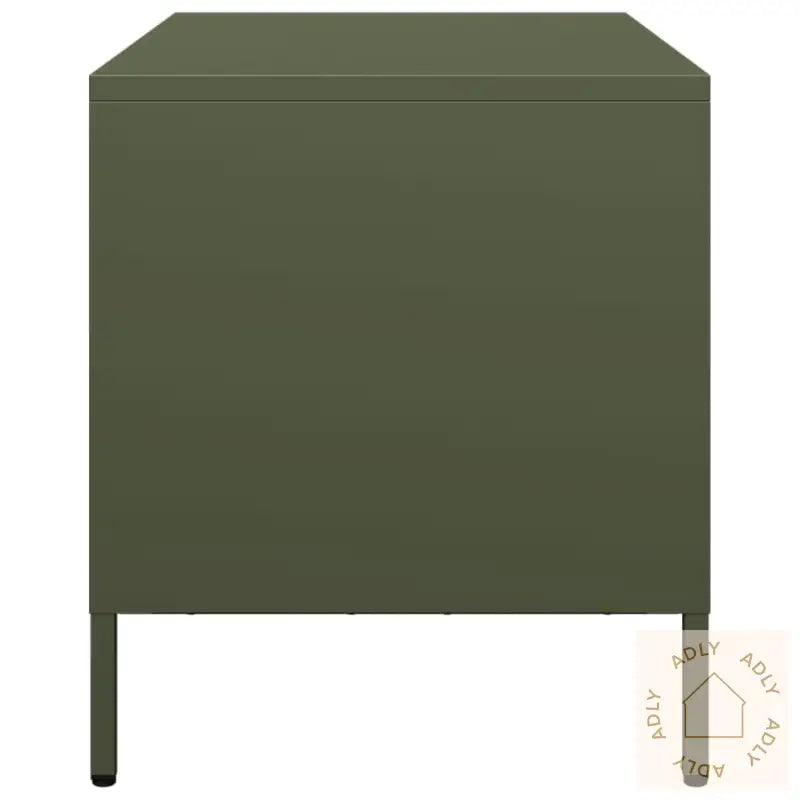 Tv-Benk Olivengrønn 68X39X43,5 Cm Kaldvalset Stål