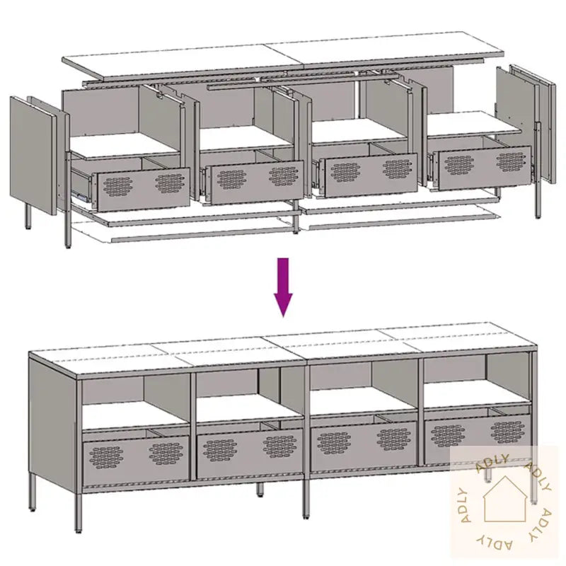 Tv-Benk Rosa 135X39X43,5 Cm Kaldvalset Stål