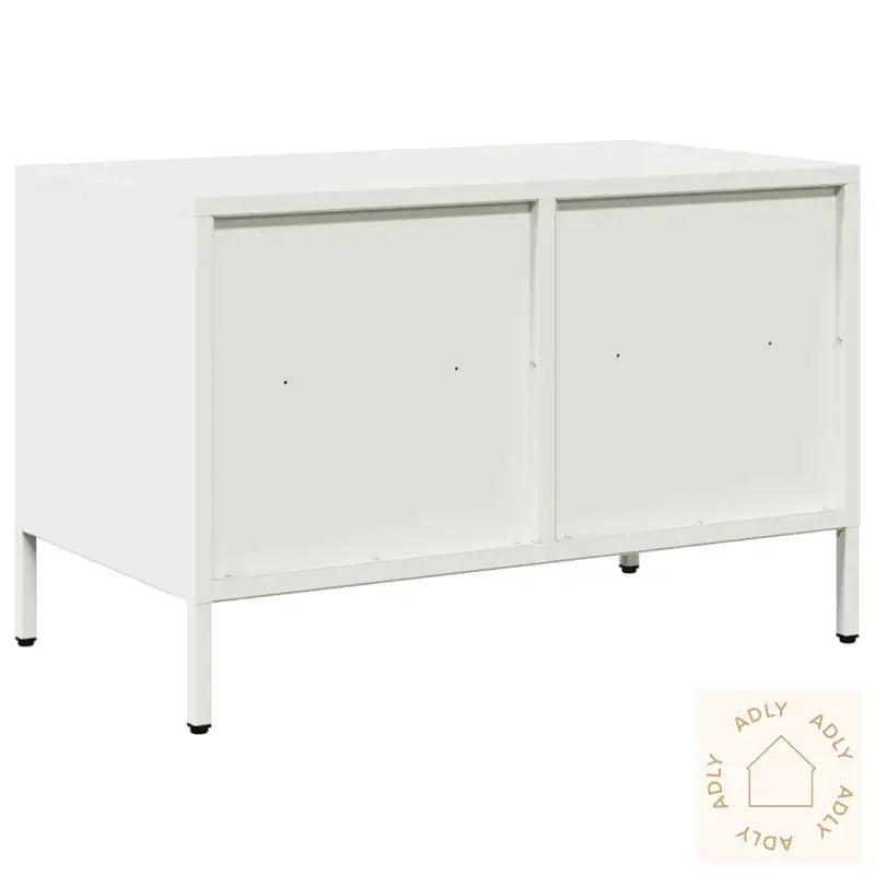 Tv-Benk Hvit 68X39X43,5 Cm Kaldvalset Stål