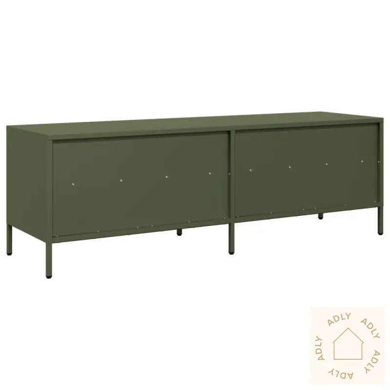 Tv-Benk Olivengrønn 135X39X43,5 Cm Kaldvalset Stål