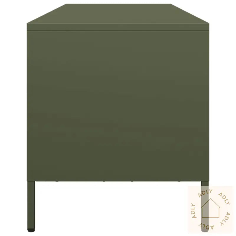 Tv-Benk Olivengrønn 135X39X43,5 Cm Kaldvalset Stål