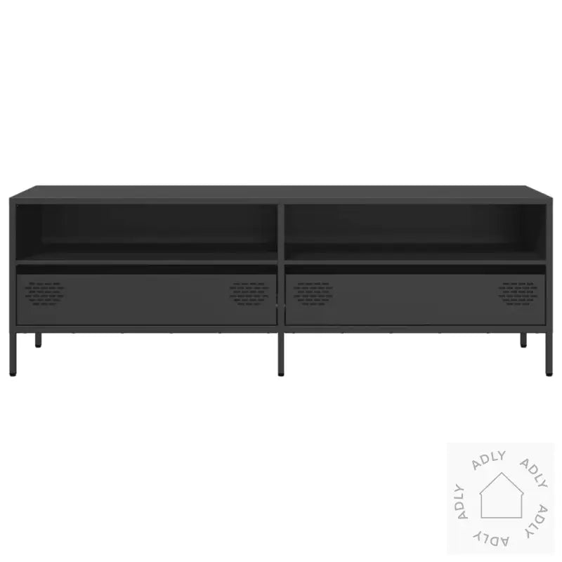 Tv-Benk Svart 135X39X43,5 Cm Kaldvalset Stål