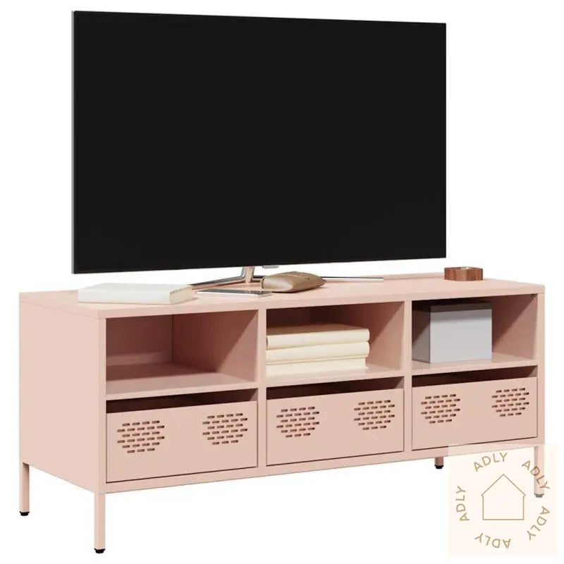 Tv-Benk Rosa 101,5X39X43,5 Cm Kaldvalset Stål