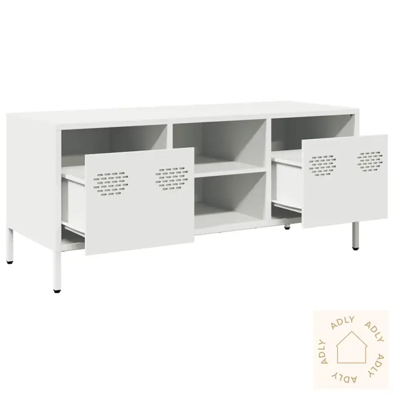Tv-Benk Hvit 101,5X39X43,5 Cm Kaldvalset Stål