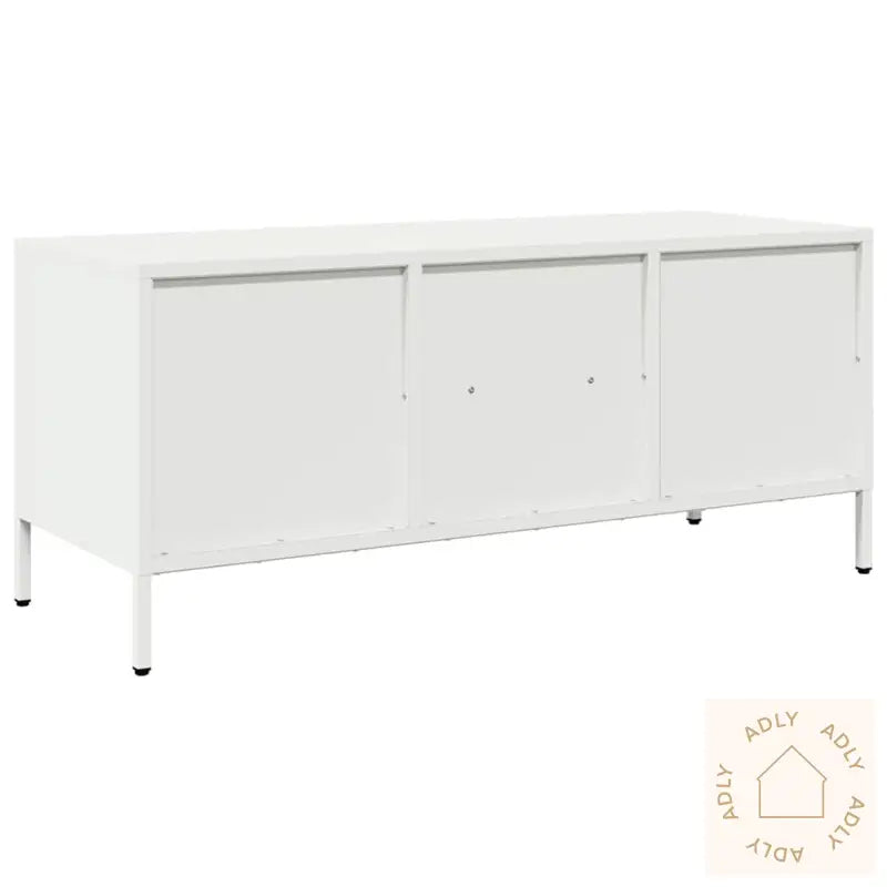 Tv-Benk Hvit 101,5X39X43,5 Cm Kaldvalset Stål