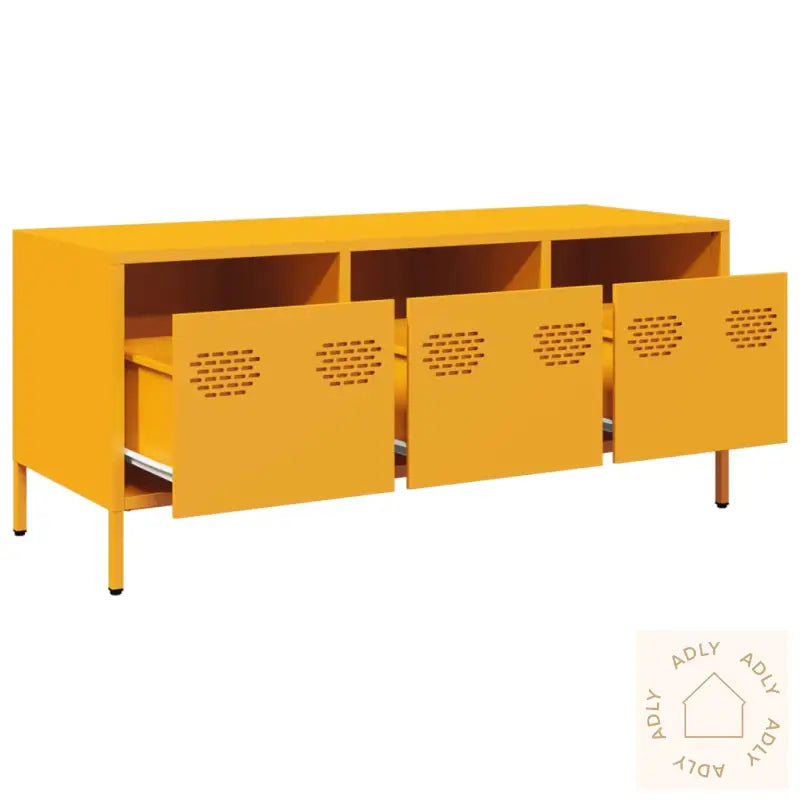 Tv-Benk Sennepsgul 101,5X39X43,5 Cm Kaldvalset Stål