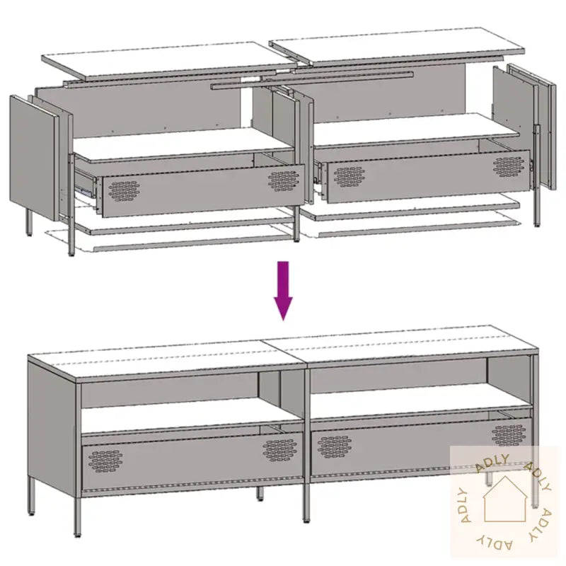 Tv-Benk Antrasitt 135X39X43,5 Cm Kaldvalset Stål