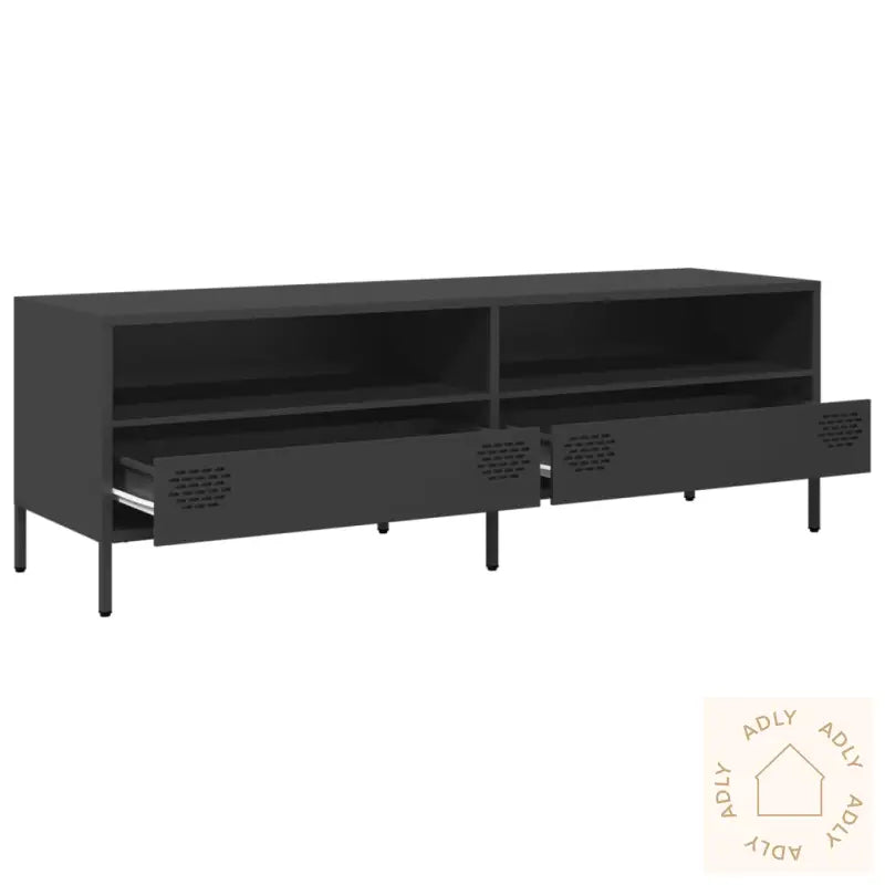 Tv-Benk Svart 135X39X43,5 Cm Kaldvalset Stål
