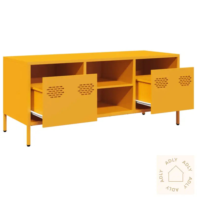 Tv-Benk Sennepsgul 101,5X39X43,5 Cm Kaldvalset Stål