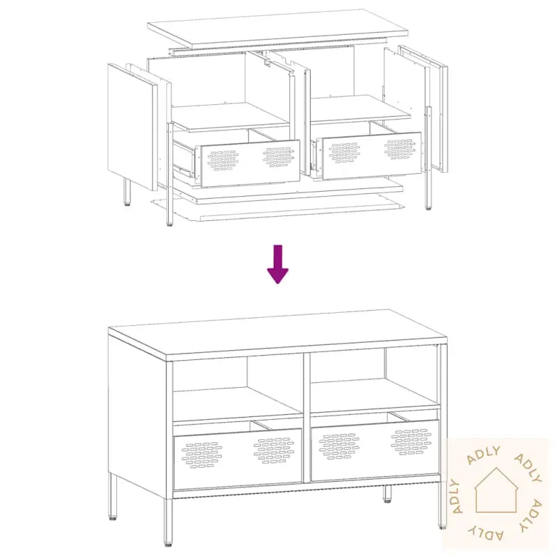 Tv-Benk Rosa 68X39X43,5 Cm Kaldvalset Stål