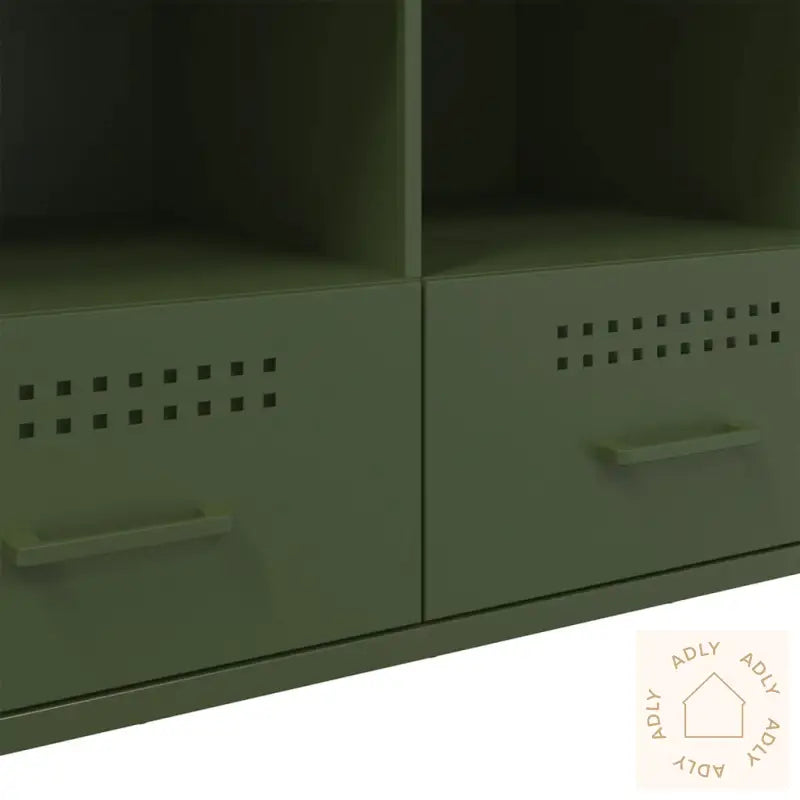 Tv-Benk Olivengrønn 100,5X39X50,5 Cm Stål