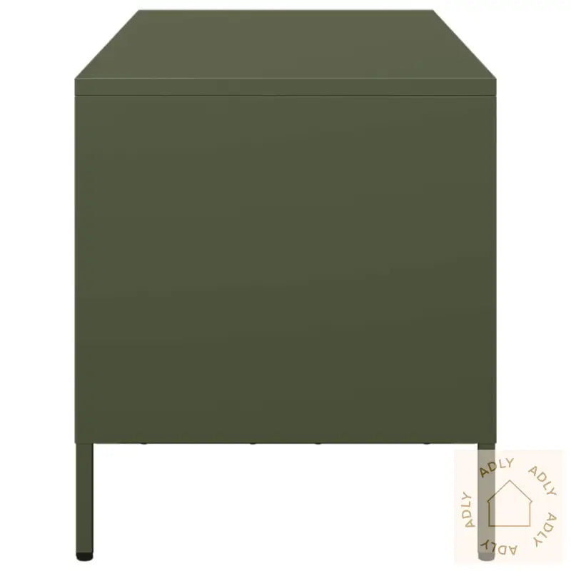 Tv-Benk Olivengrønn 68X39X43,5 Cm Kaldvalset Stål