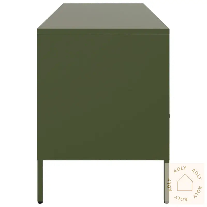 Tv-Benk Olivengrønn 100,5X39X50,5 Cm Stål