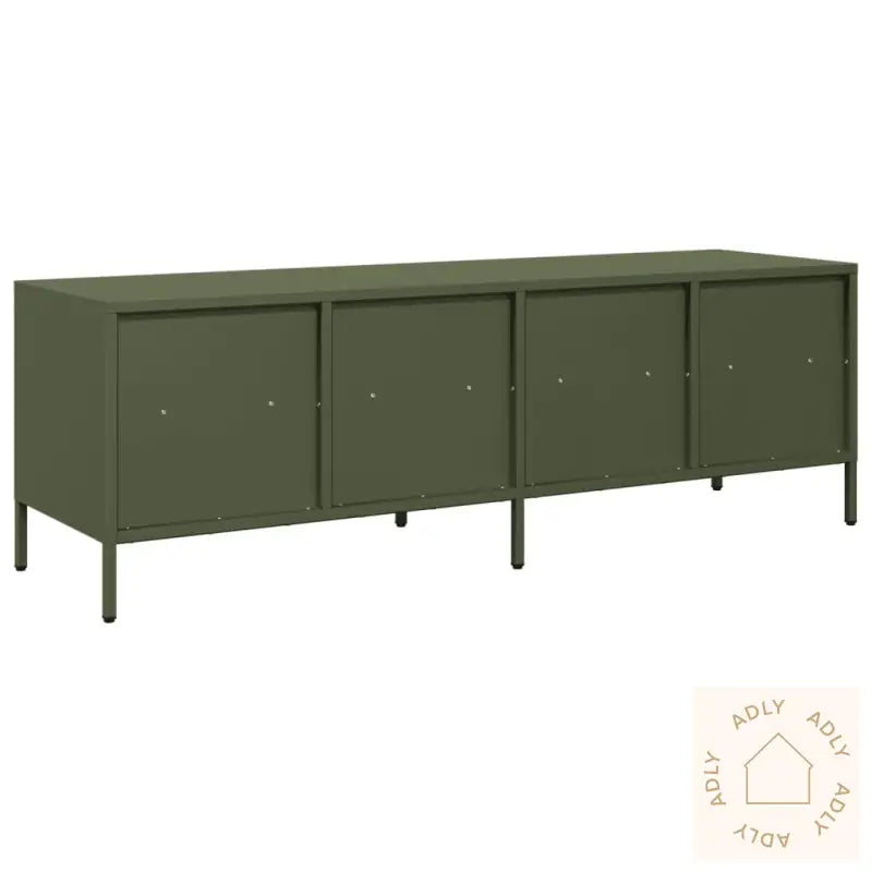 Tv-Benk Olivengrønn 135X39X43,5 Cm Kaldvalset Stål