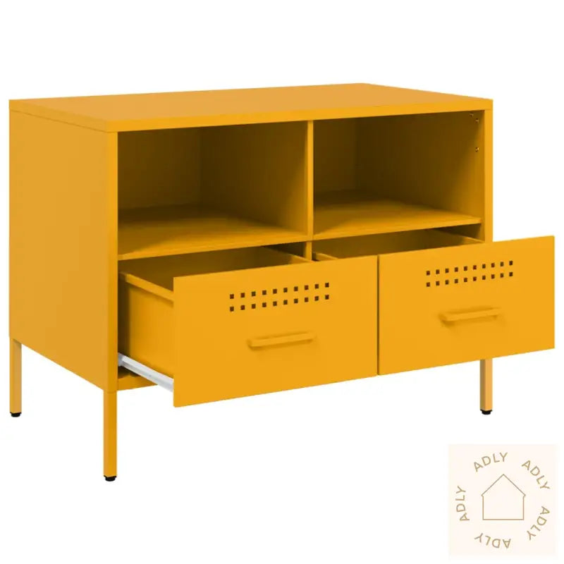 Tv-Benk Sennepsgul 68X39X50,5 Cm Stål