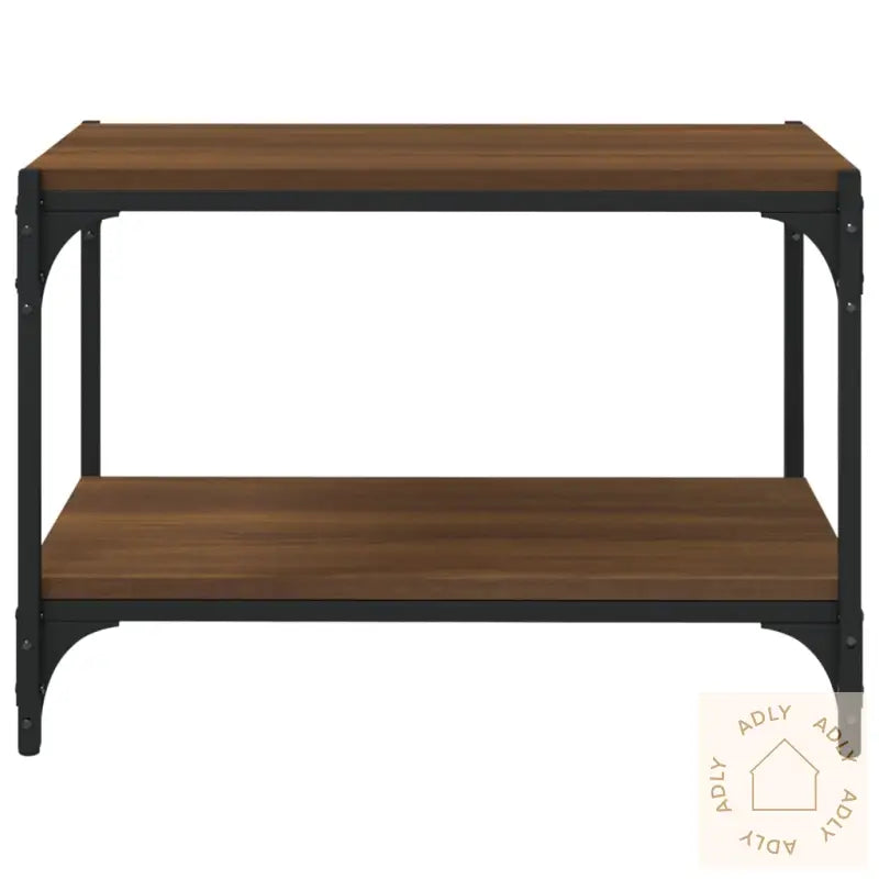 Tv-Benk Brun Eik 60X33X41 Cm Konstruert Tre Og Stål