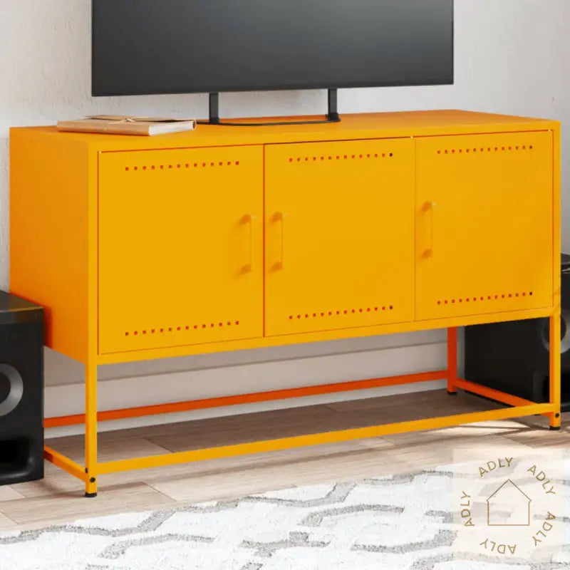 Tv-Benk Sennepsgul 100,5X39X60,5 Cm Stål