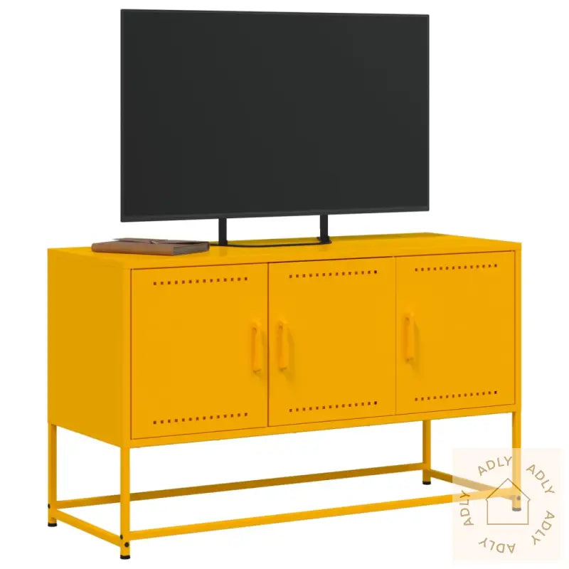 Tv-Benk Sennepsgul 100,5X39X60,5 Cm Stål