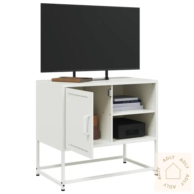Tv-Benk Hvitt 68X39X60,5 Cm Stål