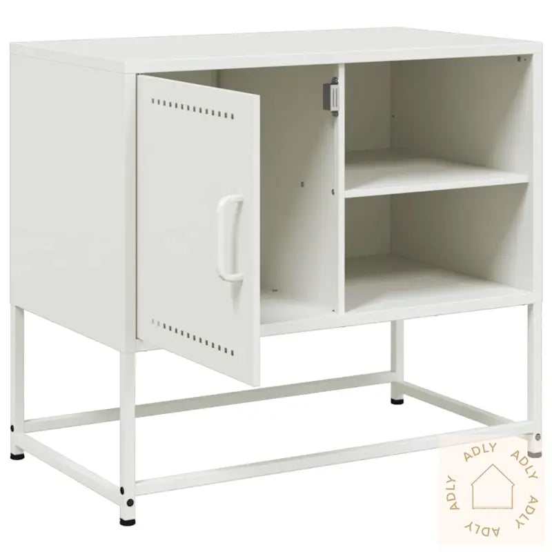 Tv-Benk Hvitt 68X39X60,5 Cm Stål