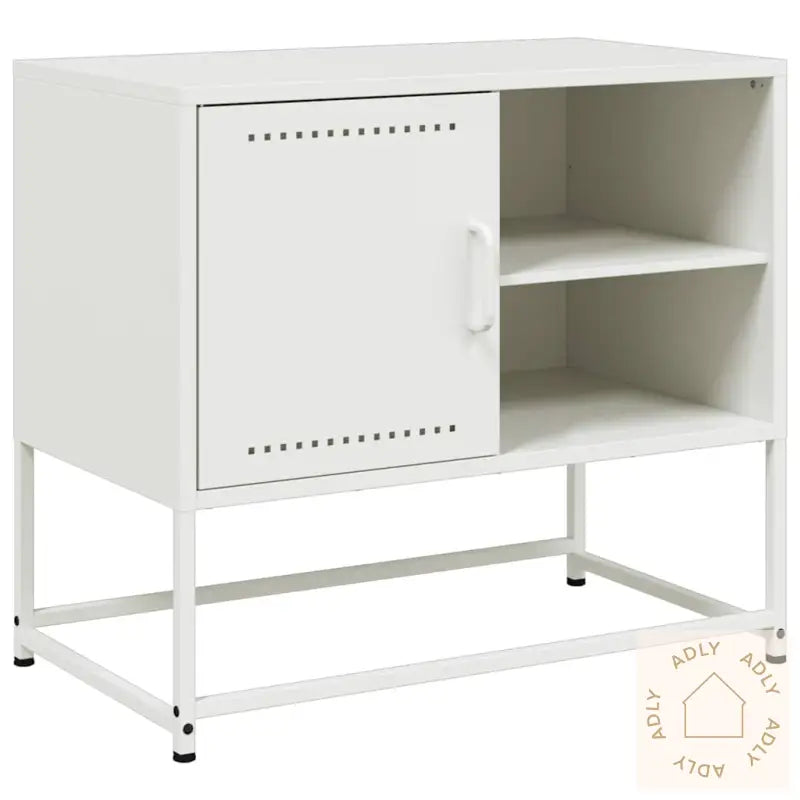 Tv-Benk Hvitt 68X39X60,5 Cm Stål
