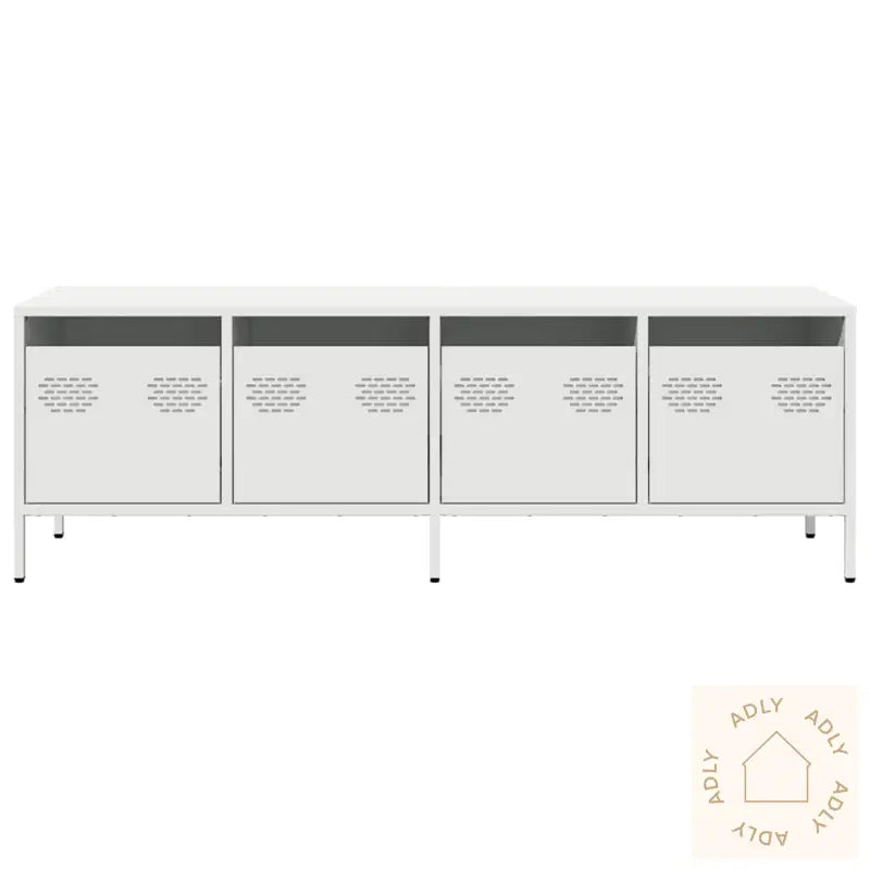 Tv-Benk Hvit 135X39X43,5 Cm Kaldvalset Stål