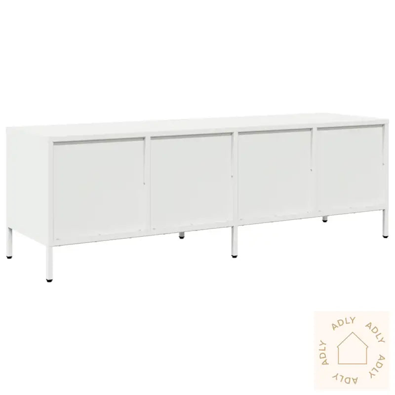 Tv-Benk Hvit 135X39X43,5 Cm Kaldvalset Stål